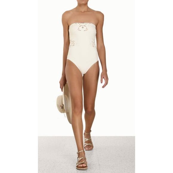 Zimmermann Cream Lace Detail One Piece Swimsuit - Picture 14 of 14